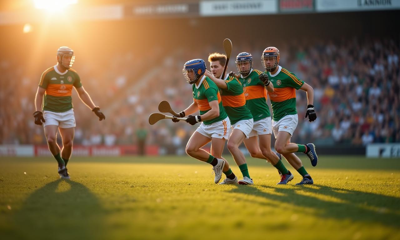 Imreoirí ag imirt spórt Gaelach